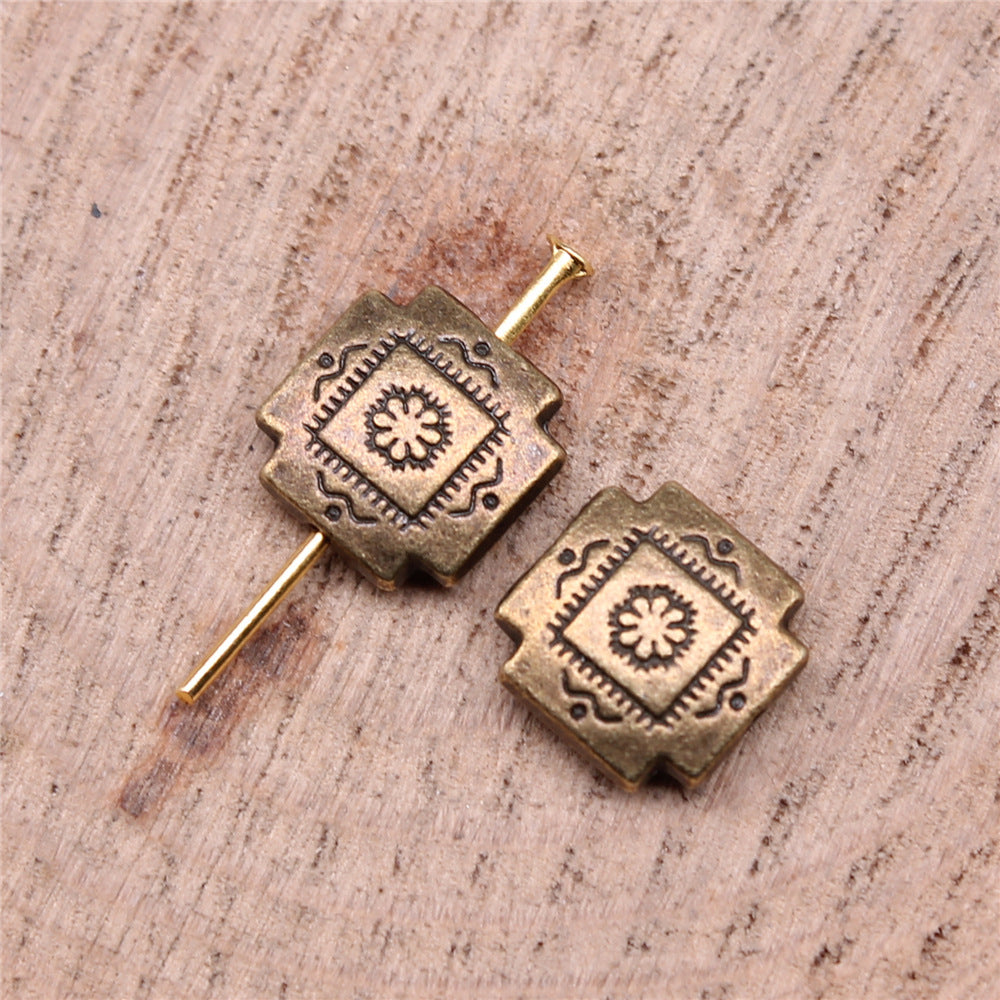 4x10mm 1.4g Multicolor Copper Alloy Square Small Hole Spacer Beads for DIY Bracelet Necklace Jewelry Making