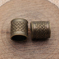 Antique Bronze Braided Barrel Large Hole Metal Bead view 2