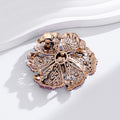 Flower Crystal Two Designs Metal Brooch Pin for Jackets and Lapels view 4