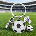 Soccer Ball Cleat Jersey Keychain Silver Tone Enamel Charm view 3