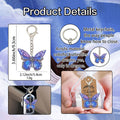 Blue Purple Acrylic Butterfly Keychain Gold Lobster Clasp view 4