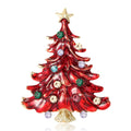 Crystal Enamel Christmas Tree Brooch In Green And Red view 2