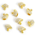 Crystal Swan Large Hole Beads in Three Metal Tones view 3