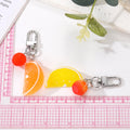Silver Tone Citrus Slice and Fruit Novelty Clip Keychains view 4
