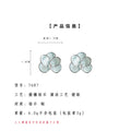Silver Light Blue Orchid Stud Earrings Teardrop Crystal view 3
