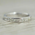 Silver Channel Set Clear CZ Eternity Band Ring Sizes 6-10 view 2