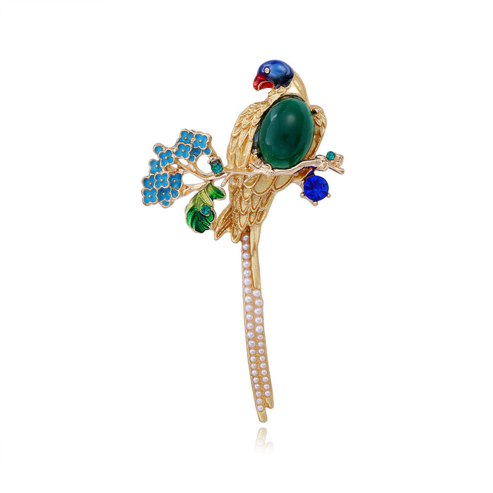 Parrot Enamel Metal Brooch Pin for Jackets and Lapels