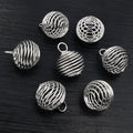 Gold and Silver Tone Open Spiral Ball Charm Pendants view 7