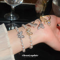 Crystal Butterfly Pearl Bracelets and Dual Butterfly Rings view 3