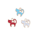 Gold Tone Enamel Cat Charms in Three Bright Colors view 5
