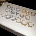 Silver Gold Rhinestone Open Ring Sets Three Five Piece view 2