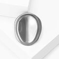 Oval Liquid Metal Brooch In Polished Gold And Silver Tones view 4