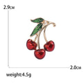 Red Cherry Branch Brooch Decorative Lapel Pin For Jackets And Scarves view 5