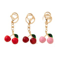 Enamel Cherry Charm Keychain In Red Dark Red And Pink view 5