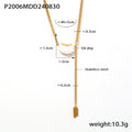 Bean Enamel Lariat Necklace Lucky Tag Gold Silver Chain view 7