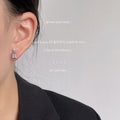 Silver-Tone Pearl Perfume Bottle Clear Rectangle Studs view 2