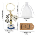 Father Day Dad Glasses Shirt Multi Charm Key Ring Set view 2
