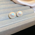 Round Pearl Stud Earrings In Four Colors And Sizes view 1