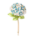 Enamel Hydrangea Stem Brooch Pink Purple Blue White Four Colors view 1