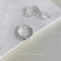 Silver Frosted Texture Open Adjustable Thick Band Ring view 3