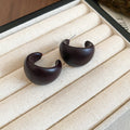 Acrylic C Hoop Stud Earrings in Three Colors and Two Sizes view 8