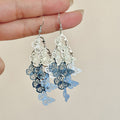 Blue And Purple Butterfly Sequin Tassel Hook Earrings view 2