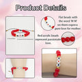 Red Acrylic Bead Mom Heart Adjustable Cord Bracelet view 3