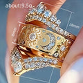 Celestial Crown Three-Ring Set In Polished Gold And Silver Tones view 4