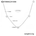 Five Star Zircon Station Necklace And Snake Chain Gold Steel view 8