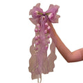 Lily of the Valley Organza Bow Duckbill Hair Clips Two Colors view 5