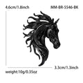 Sculpted Horse Head Brooch in Four Metallic Colors view 5