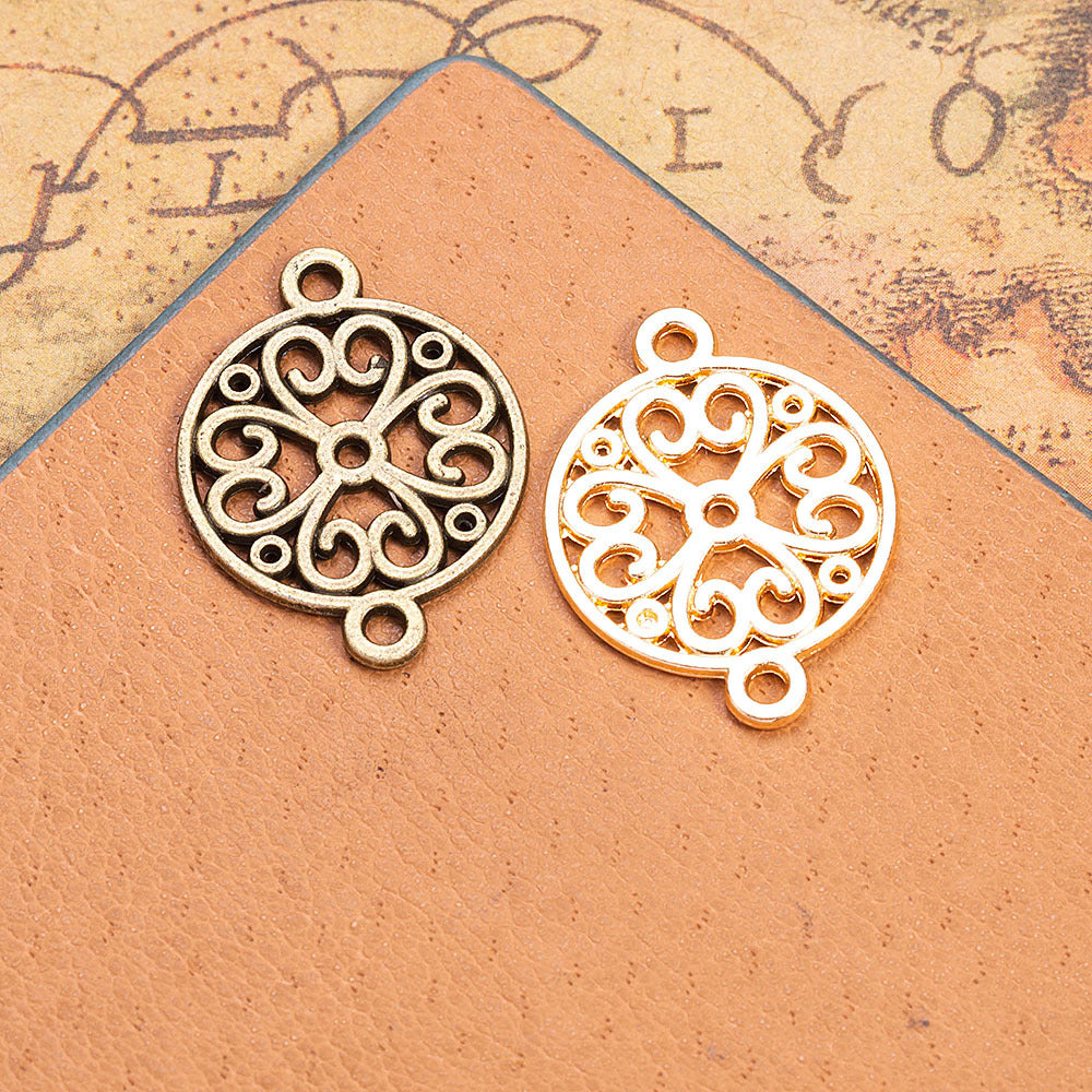 Ethnic Hollow Double Hole Connector Charm 24x18mm