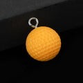 Molded Golf Ball Charm Pendants Dimpled Silver-Tone Loop Six Colors view 4