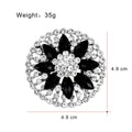 Black White Flower Metal Brooch Pin for Jackets and Lapels view 2