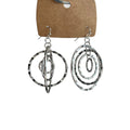 Textured Concentric Circle Drop Hook Earrings in Two Metal Tones view 5