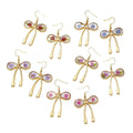 Gold Bow Resin Dried Flower Pendant Earrings 5 Styles view 5