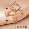 Rose Gold Dual Lotus Flower Open Wrap CZ Fashion Ring view 4