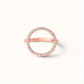 Circular Clear Stone Open-Hoop Stud Earrings In Three Metal Tones view 3
