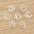 Paw Print Outline Charms in Antique Bronze and Silver view 7