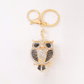 Rhinestone Owl Bird Metal Keychain Gold Clasp Enamel Wings view 5