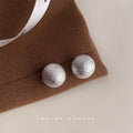 Silver Hammered Dome Stud Earrings Textured Half Sphere view 4