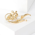 Pearl and Crystal Flower Branch Brooch in Two Metal Tones view 3