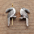 Antique Silver Toucan Shaped Small Hole Metal Bead view 2