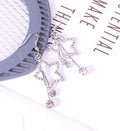 Gold and Silver Double Star Clear Look Long Hook Earrings view 6