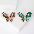 Marquise Crystal Butterfly Brooch Mauve or Teal Green Pin view 1