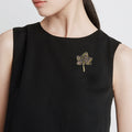 Openwork Maple Leaf Brooch in Six Crystal Colorways view 2