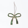 Green Rhinestone Bow Ornament Rose Gold Two Designs view 5