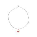 Mini Headphone Pendant Necklace on Adjustable Black Cord view 5