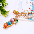 Jeweled Peanut Keychain with Three Color Cabochons and Mini Peanut view 2