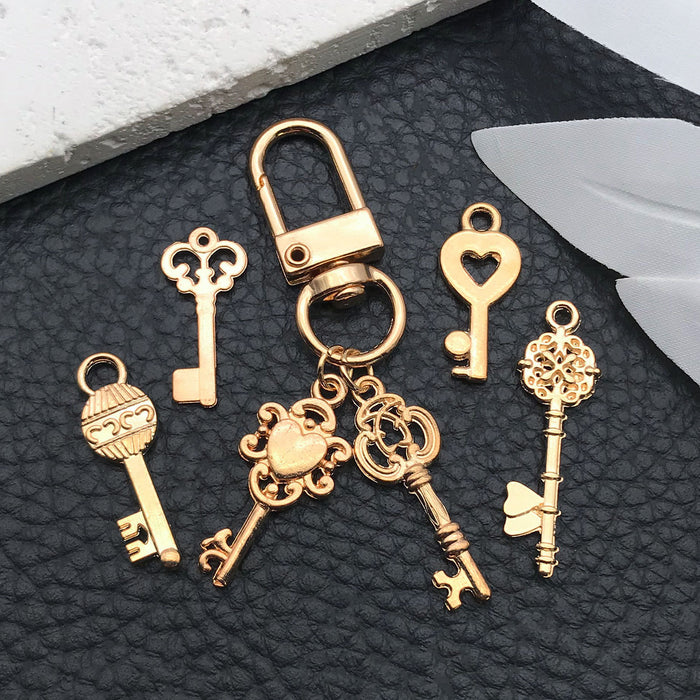 Yellow Key Metal Charms with 26 Listed Options for Jewelry Making